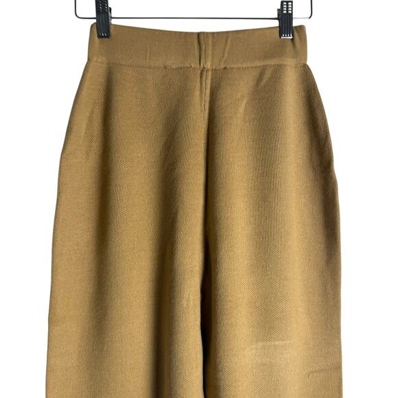 Tuckernuck Olympia Camel Tan Striped Wide Leg Knit Pull-On Ankle Pants Size XS - Picture 5 of 8